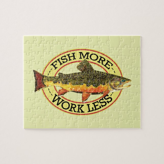 Brook Trout Fly Fisherman Puzzle (Horizontal)