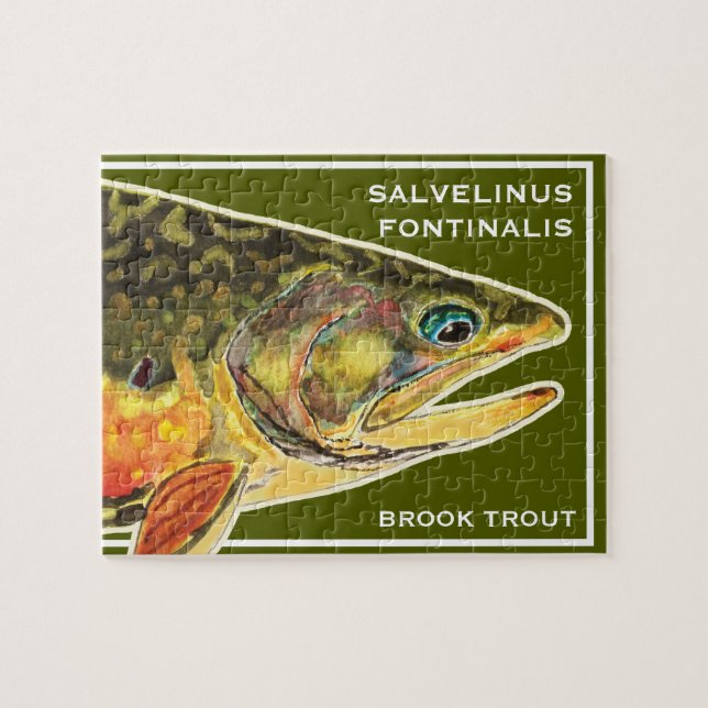 Brook Trout Salvelinus Fontinalis Ichthyology Fish Puzzle (Horizontal)