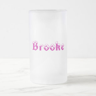 Brooke- Art-Mattierte NamensTasse Mattglas Bierglas
