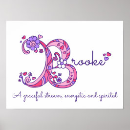 Brooke B Initial Doodle Art Name bedeutet Poster