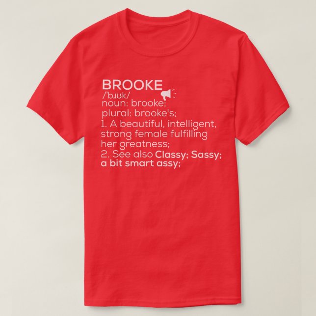 Brooke Name Brooke Definition Brooke weibliche Bez T-Shirt (Design vorne)