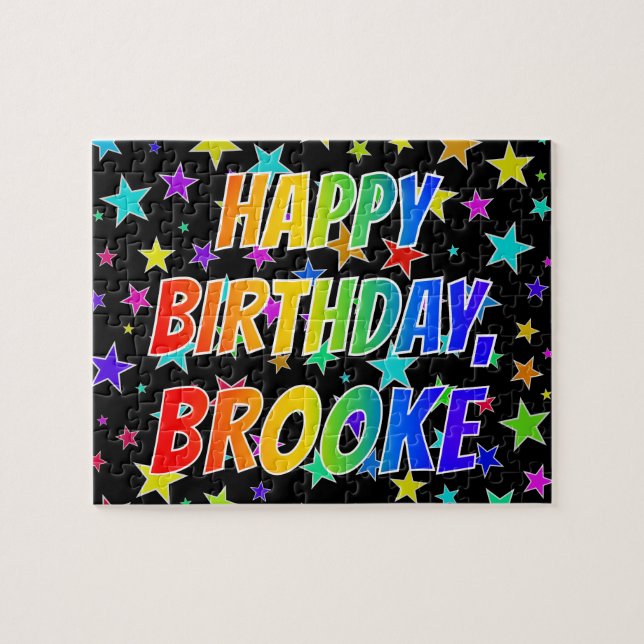 "BROOKE" Vorname, Spaß "GLÜCKLICHER GEBURTSTAG" Puzzle (Horizontal)