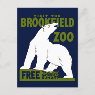 Brookfield Zoo, Bundesstaatlich Art Program Poster Postkarte