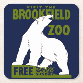 Brookfield Zoo, Bundesstaatlich Art Program Poster Rechteckiger Pappuntersetzer
