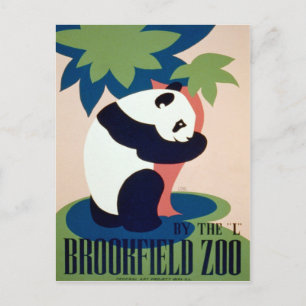 Brookfield Zoo By The "L" Vintage-Panda-WPA-Plakat Postkarte