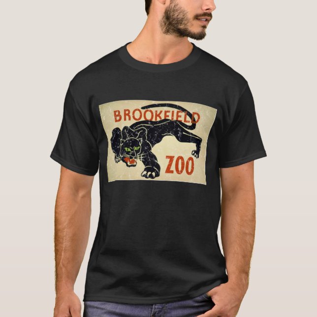 Brookfield Zoo-Panther-beunruhigte T-Shirt (Vorderseite)