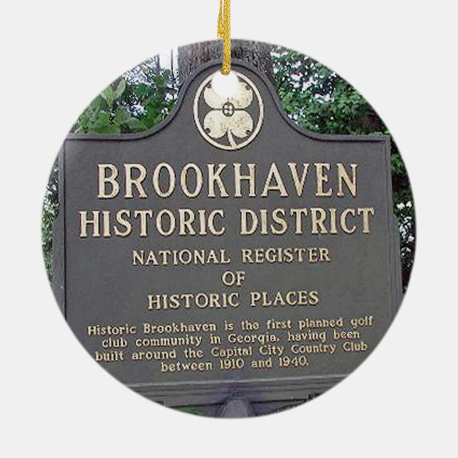 Brookhaven Atlanta, Doppel-Side Weihnachtsnamen Keramikornament (Hinten)