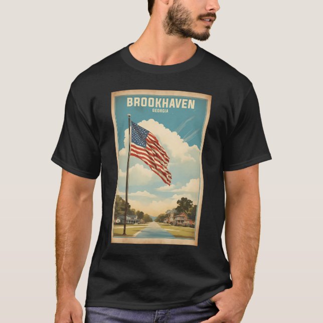 Brookhaven Georgia Usa Vintage Tourismus T-Shirt (Vorderseite)