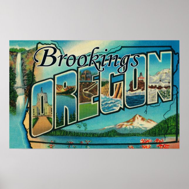 Brookings, Oregon - Großbuchstaben Poster (Vorne)