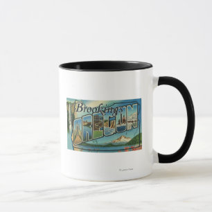 Brookings, Oregon - große Buchstabe-Szenen Tasse