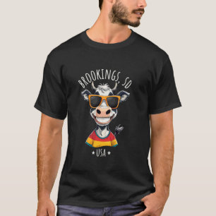 Brookings SD USA Lustige Kuh Cartoon-Design T-Shirt
