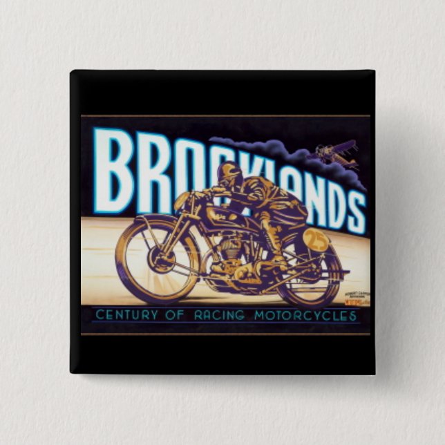 "Brooklands Motorradrennen" Button (Vorderseite)