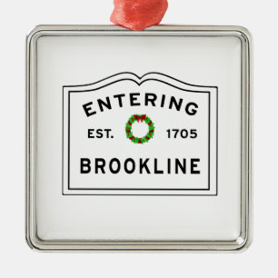 Brookline, MA Holiday Wreath Keramik Ornament