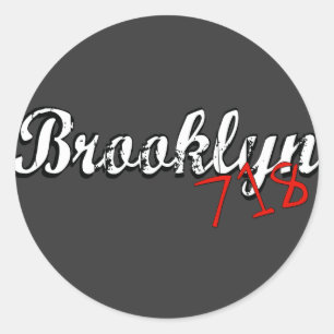 Brooklyn 718 runder aufkleber