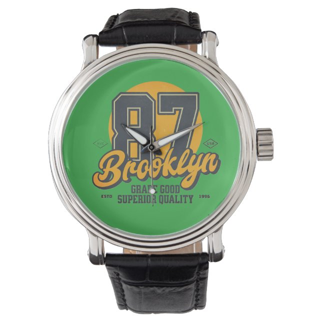 Brooklyn Abzeichen Armbanduhr (Vorderseite)