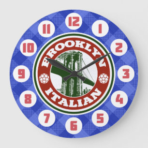 Brooklyn American Round Clock Große Wanduhr