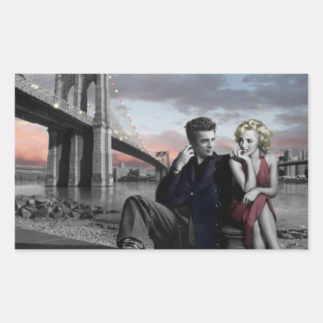 Brooklyn B&W Rechteckiger Aufkleber (Vorderseite)