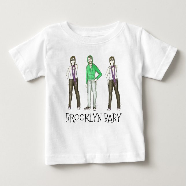 Brooklyn Baby NYC Williamsburg Hipster New York Baby T-shirt (Vorderseite)