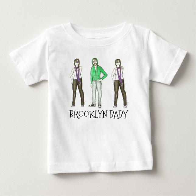 Brooklyn Baby NYC Williamsburg Hipster New York T-shirt (Vorderseite)