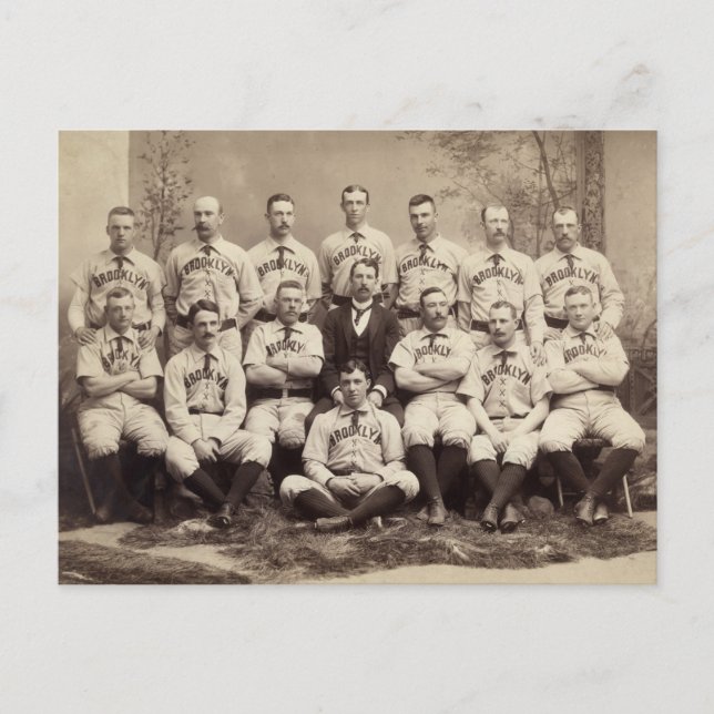 Brooklyn Baseball Team, 1889 Postkarte (Vorderseite)