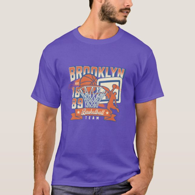 Brooklyn Basketballeam Athletic Sports T-Shirt (Vorderseite)