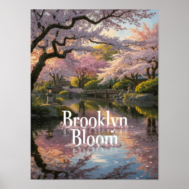 Brooklyn Bloom Kirschblüten Garten Poster (Vorne)
