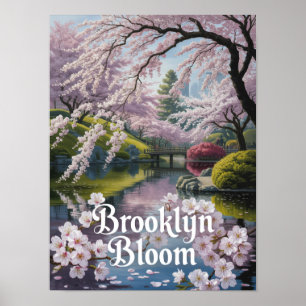 Brooklyn Bloom Kirschblüten Garten Poster