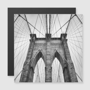 Brooklyn Bridge Architektonische Nahaufnahme Magnetkarte