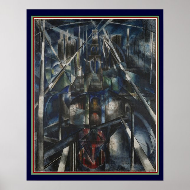 "Brooklyn Bridge" Art Deco by Stella 16x20 Poster (Vorne)