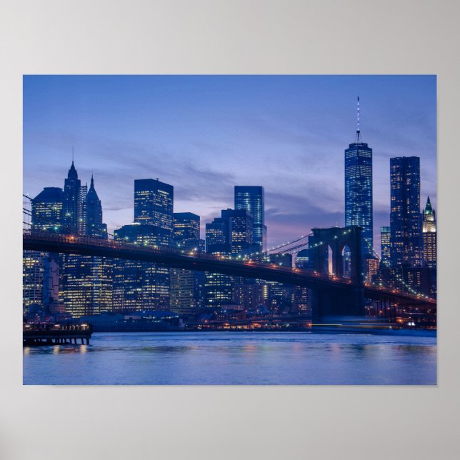 Brooklyn Bridge at Dusk Poster (Vorne)