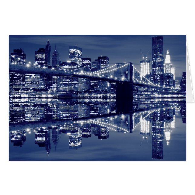 Brooklyn Bridge at Night, New York City (Vorderseite (Horizontal))