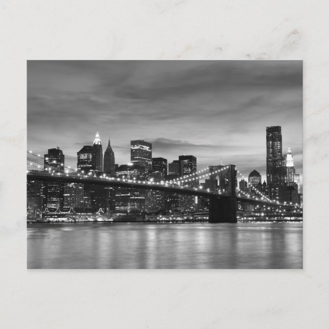 Brooklyn Bridge at Night, New York City Postkarte (Vorderseite)