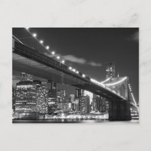 Brooklyn Bridge at Night, New York City Postkarte