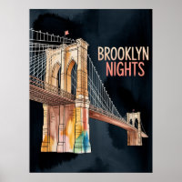 Brooklyn Bridge bei Nacht in DUMBO