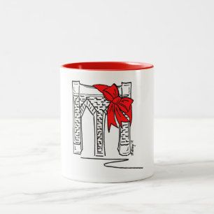 Brooklyn Bridge Bow Christmas New York City NYC Zweifarbige Tasse