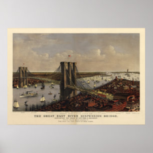 Brooklyn Bridge by and 1885) Poster