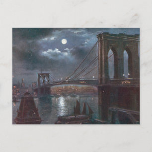 Brooklyn Bridge by Moonlight Postkarte