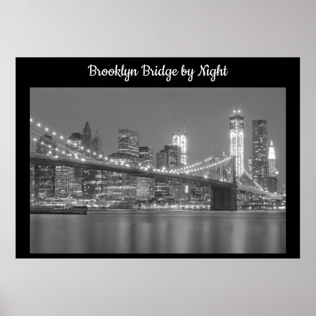Brooklyn Bridge by Night Poster (Vorne)