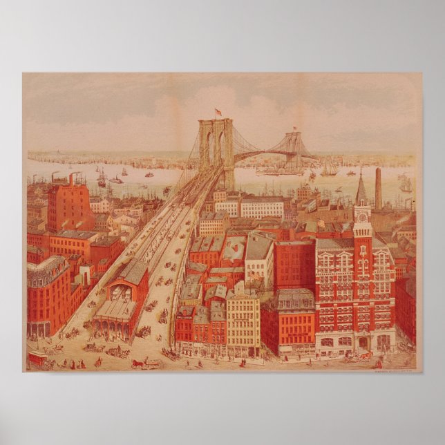 Brooklyn Bridge, c.1883 Poster (Vorne)