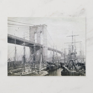 Brooklyn Bridge circa 1883 Postcard Postkarte