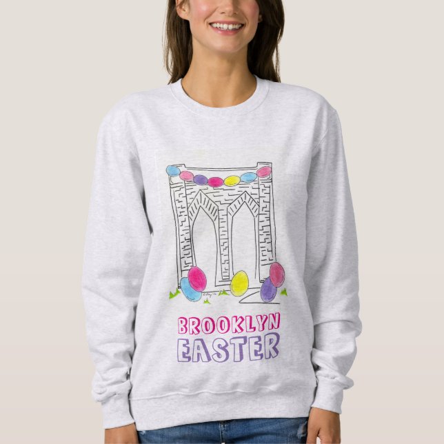 Brooklyn Bridge Easter Eggs NYC Sweatshirt (Vorderseite)