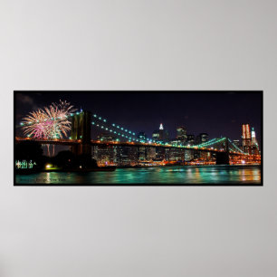 Brooklyn Bridge Feuerwerk Poster