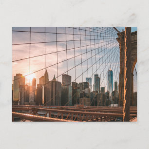 Brooklyn Bridge - Golden Hour (New York, NY) Postkarte