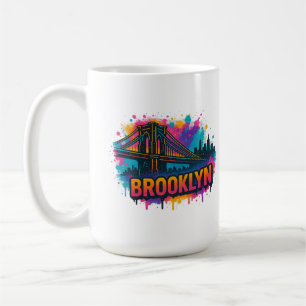 Brooklyn Bridge Graffiti Pop Art – Farbige Stadtan Kaffeetasse