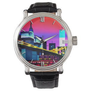 Brooklyn Bridge im Abend / at Night Armbanduhr