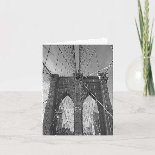 Brooklyn Bridge in Gray Faltenkarte Karte (Vorderseite)