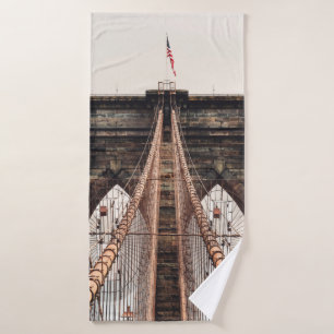 Brooklyn Bridge in New Yorkabstract, Amerika, Amer Badehandtuch