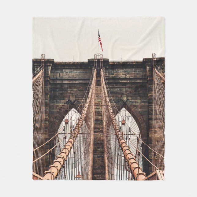 Brooklyn Bridge in New Yorkabstract, Amerika, Amer Fleecedecke (Vorderseite)