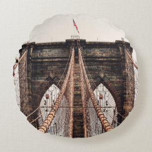 Brooklyn Bridge in New Yorkabstract, Amerika, Amer Rundes Kissen