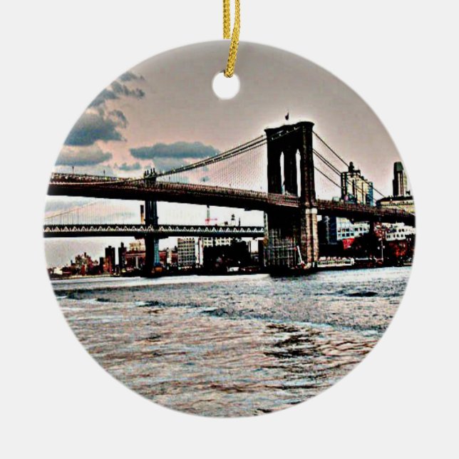Brooklyn Bridge Keramik Ornament (Vorne)